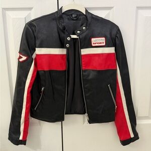 Forever 21 Black and Red Moto Sport Jacket